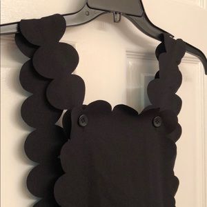 Black overall scalloped romper